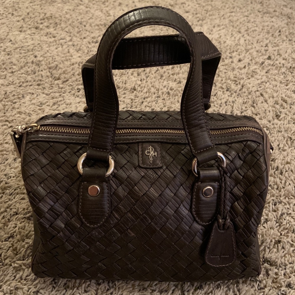 Cole Haan brown woven shoulder bag